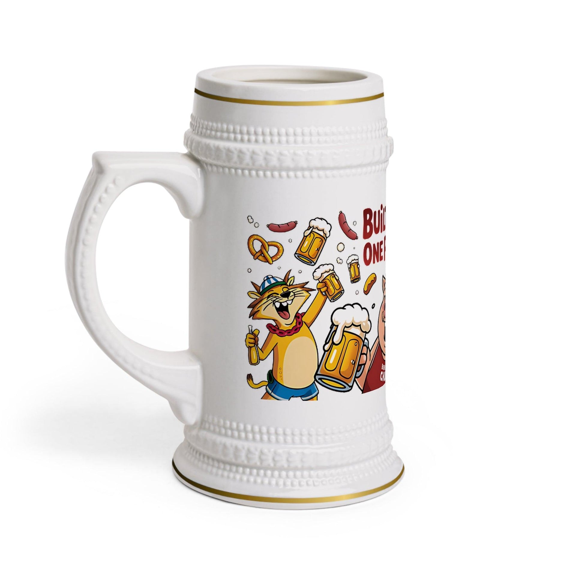 Funny Beer Stein Mug - Built This Belly One Pint at a Time - Perfect Gift for Beer Lovers - Briadanna