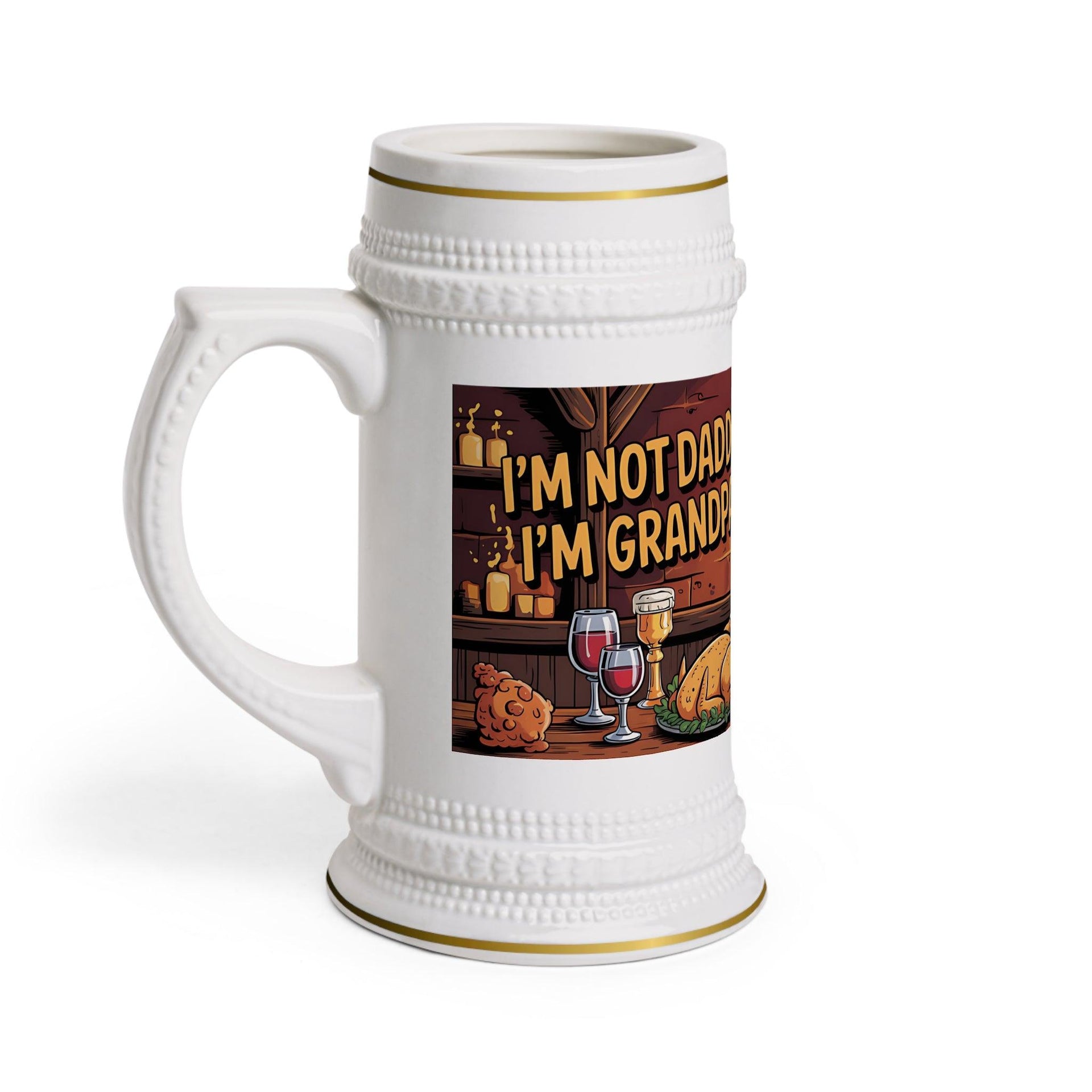 Funny Beer Stein Mug - 'I'm Not Daddy, I'm Grandpa' | Perfect Gift for Father's Day & Family Gatherings - Briadanna