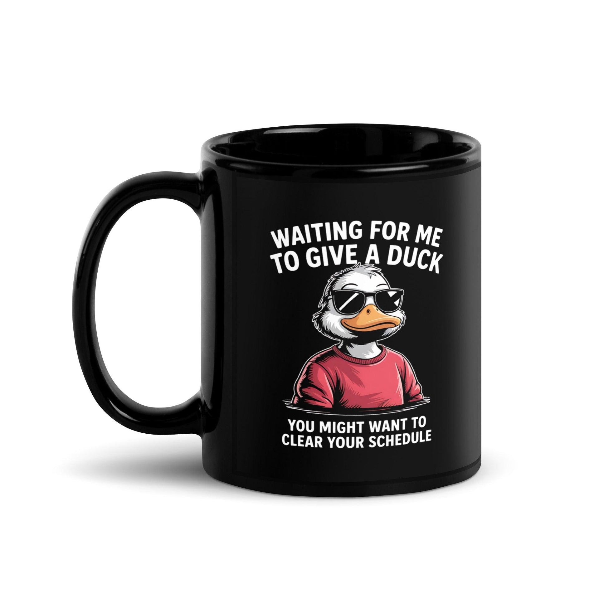 Funny Duck Black Glossy Mug - Briadanna