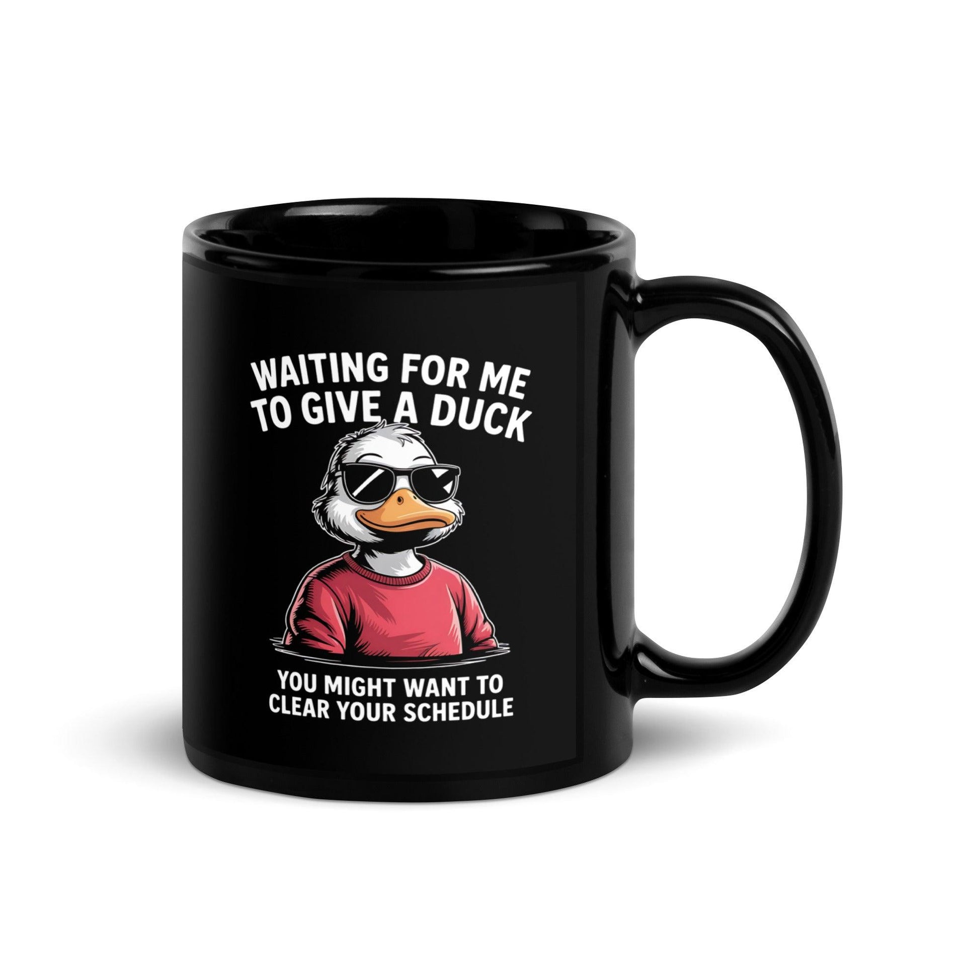 Funny Duck Black Glossy Mug - Briadanna