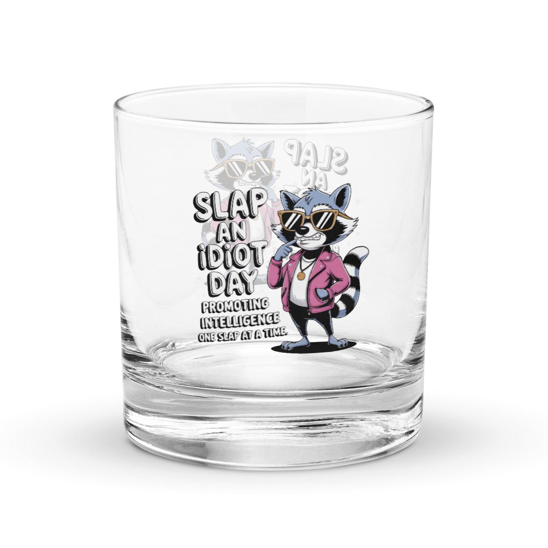 Slap an Idiot Day Rocks Glass - 10oz - Briadanna