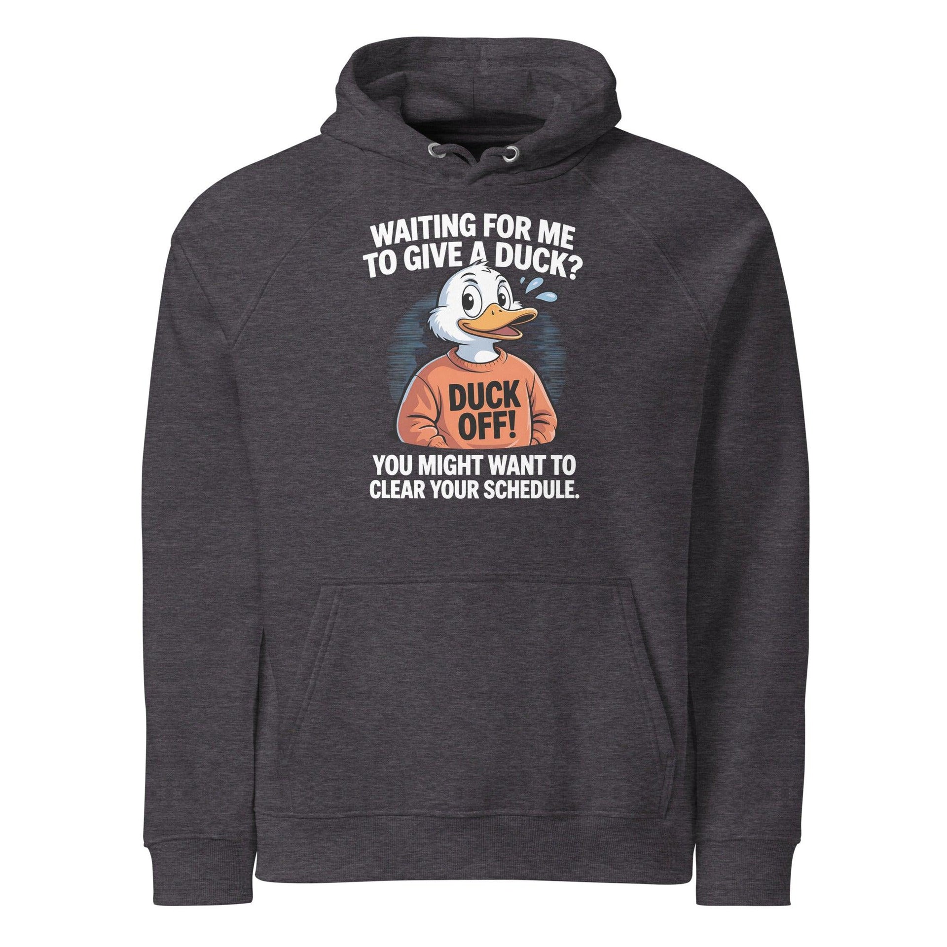 'Duck Off' Eco Raglan Unisex Hoodie - Briadanna