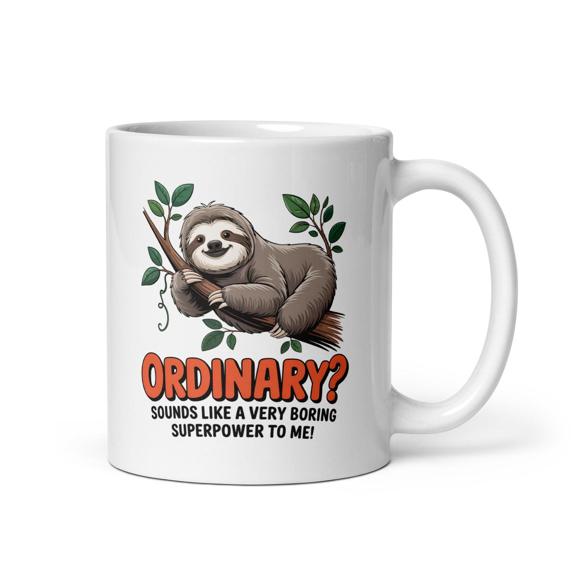 Funny Sloth White Ceramic Mug - Briadanna