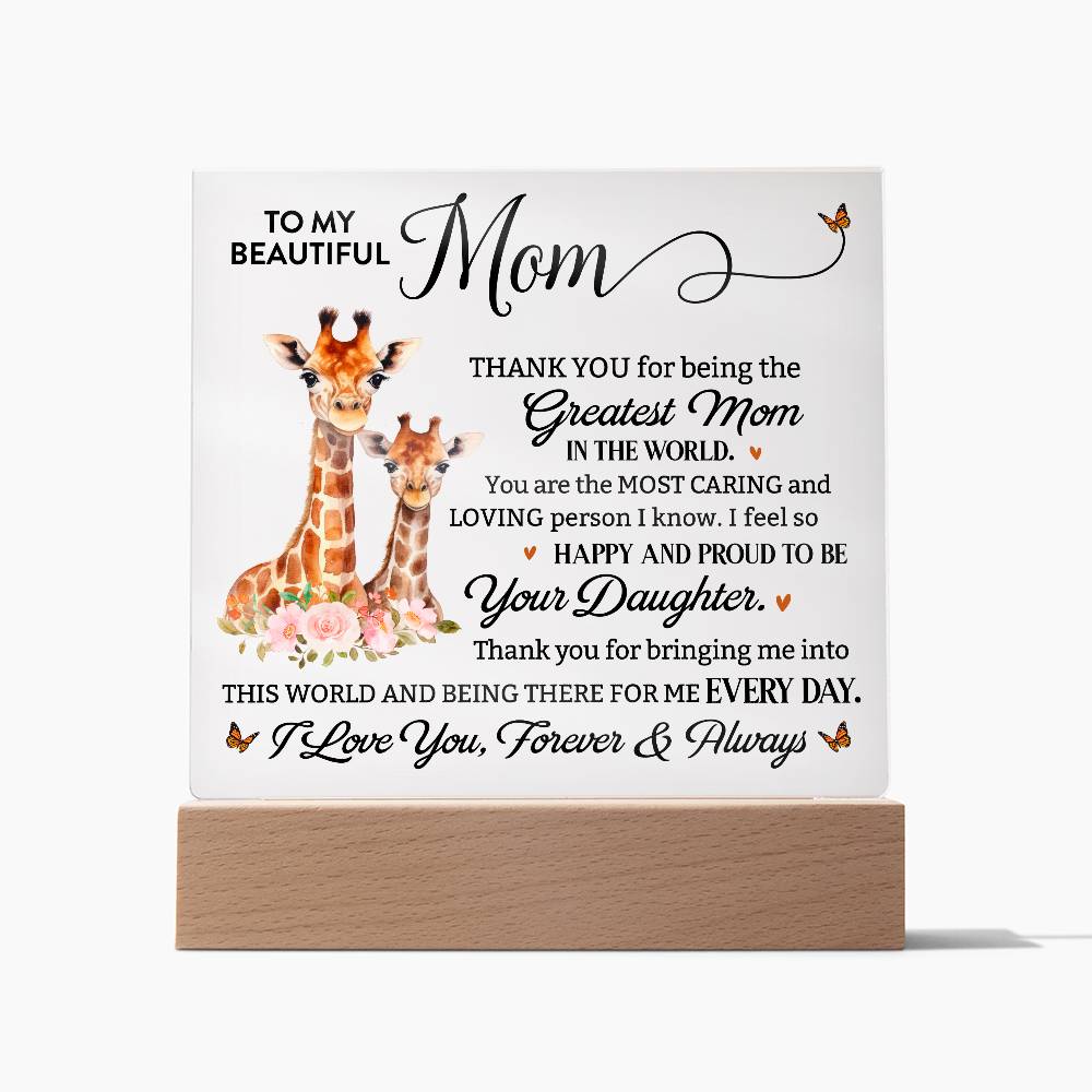 Greatest Mom Square Acrylic Plaque