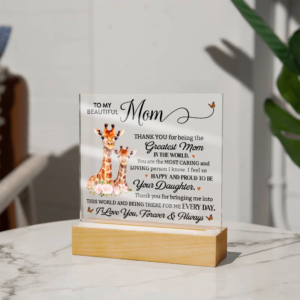 Greatest Mom Square Acrylic Plaque