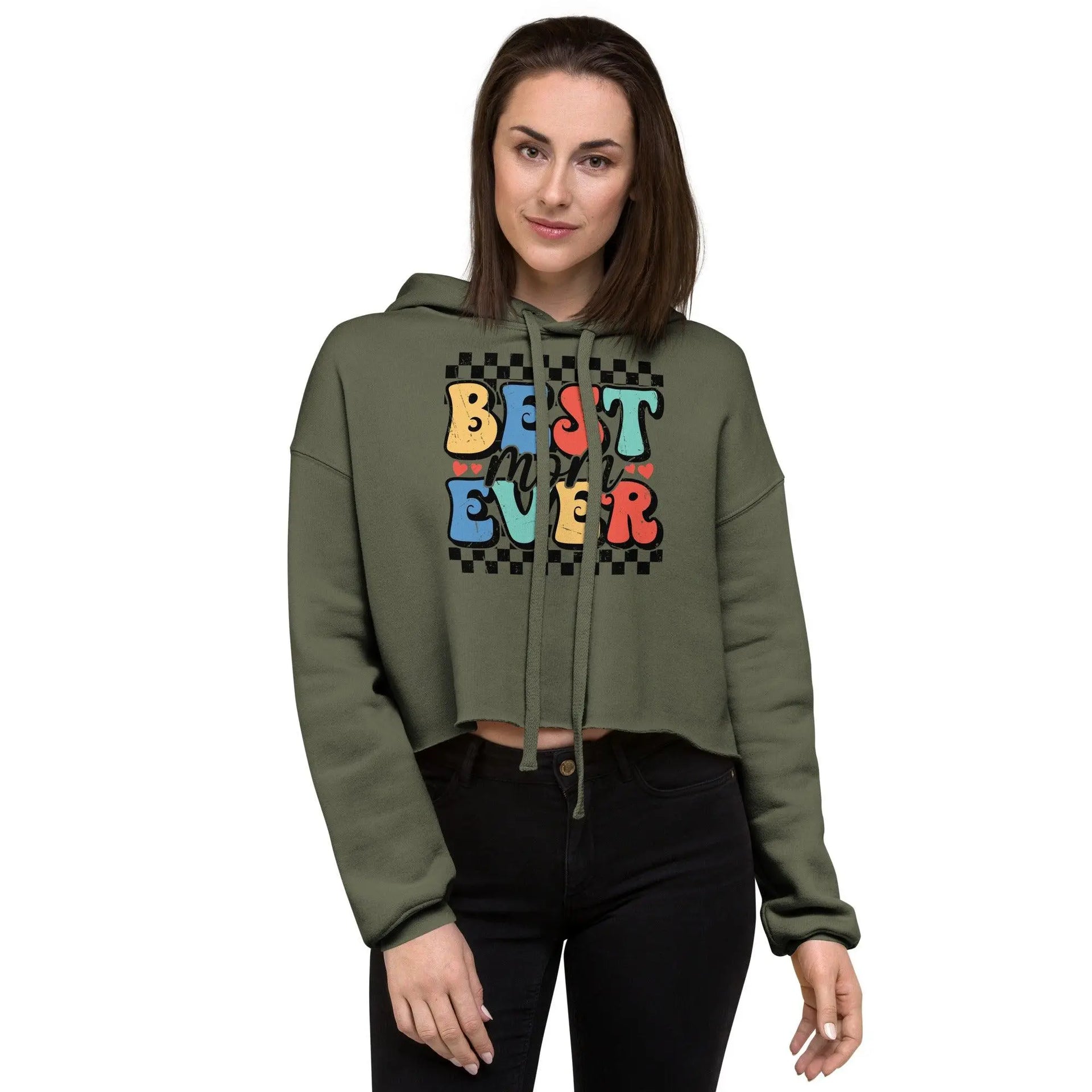 Best Mom Ever Crop Hoodie - Briadanna