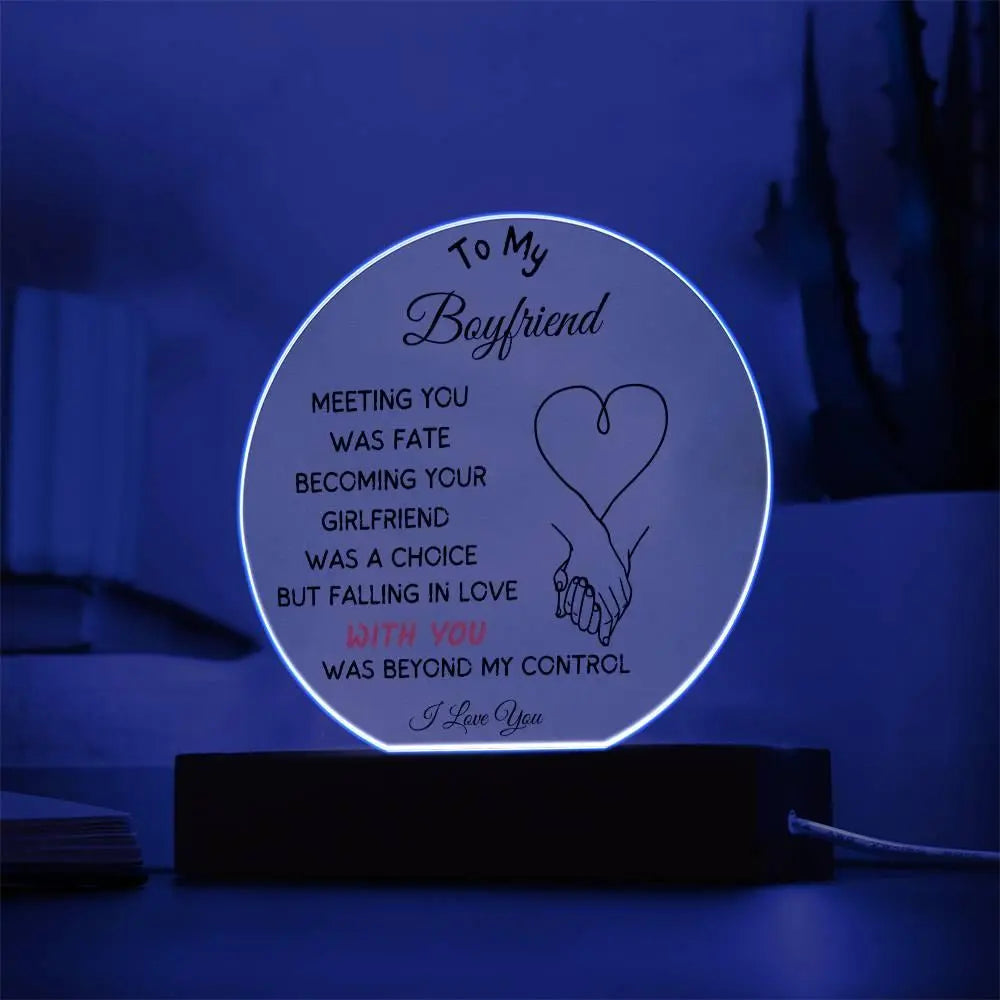 Boyfriend's Acrylic Circle Plaque - Briadanna