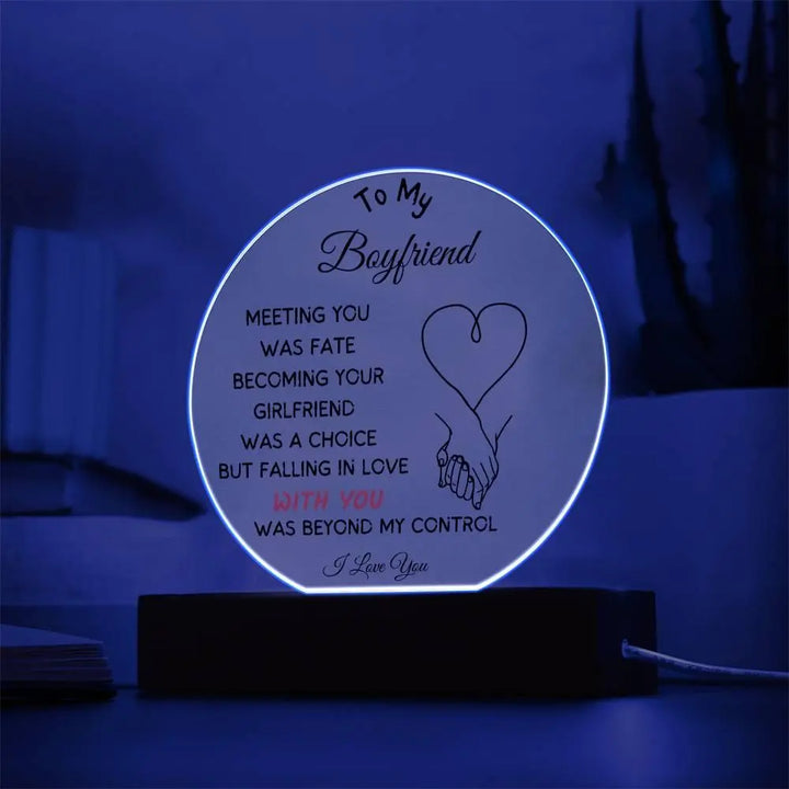 Boyfriend's Acrylic Circle Plaque - Briadanna