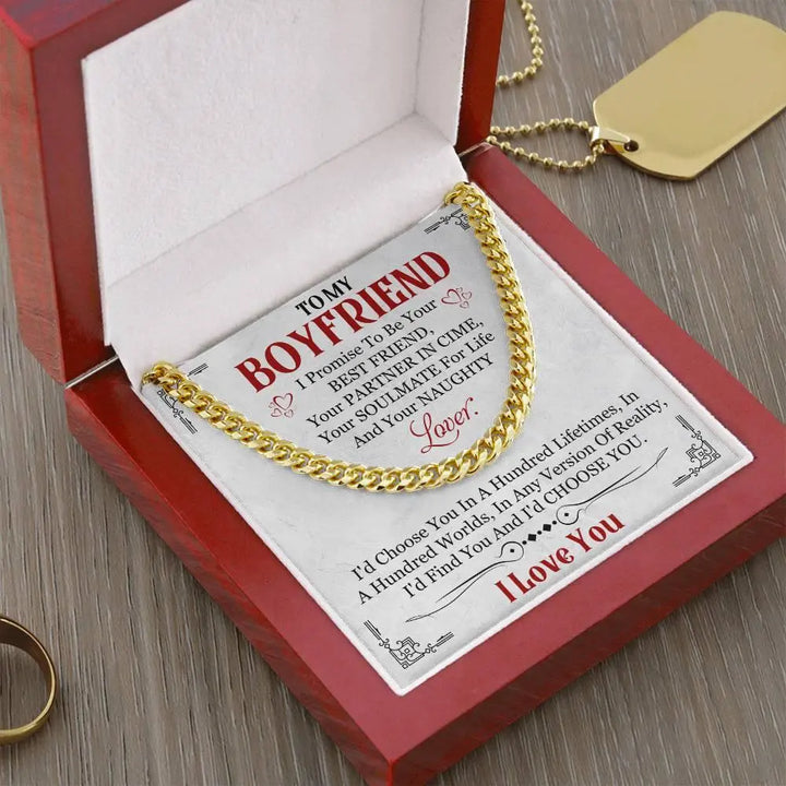 Boyfriend's Cuban Link Chain - Red - Briadanna