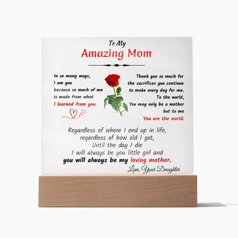 Daughter To Mom Acrylic Plaque - Briadanna