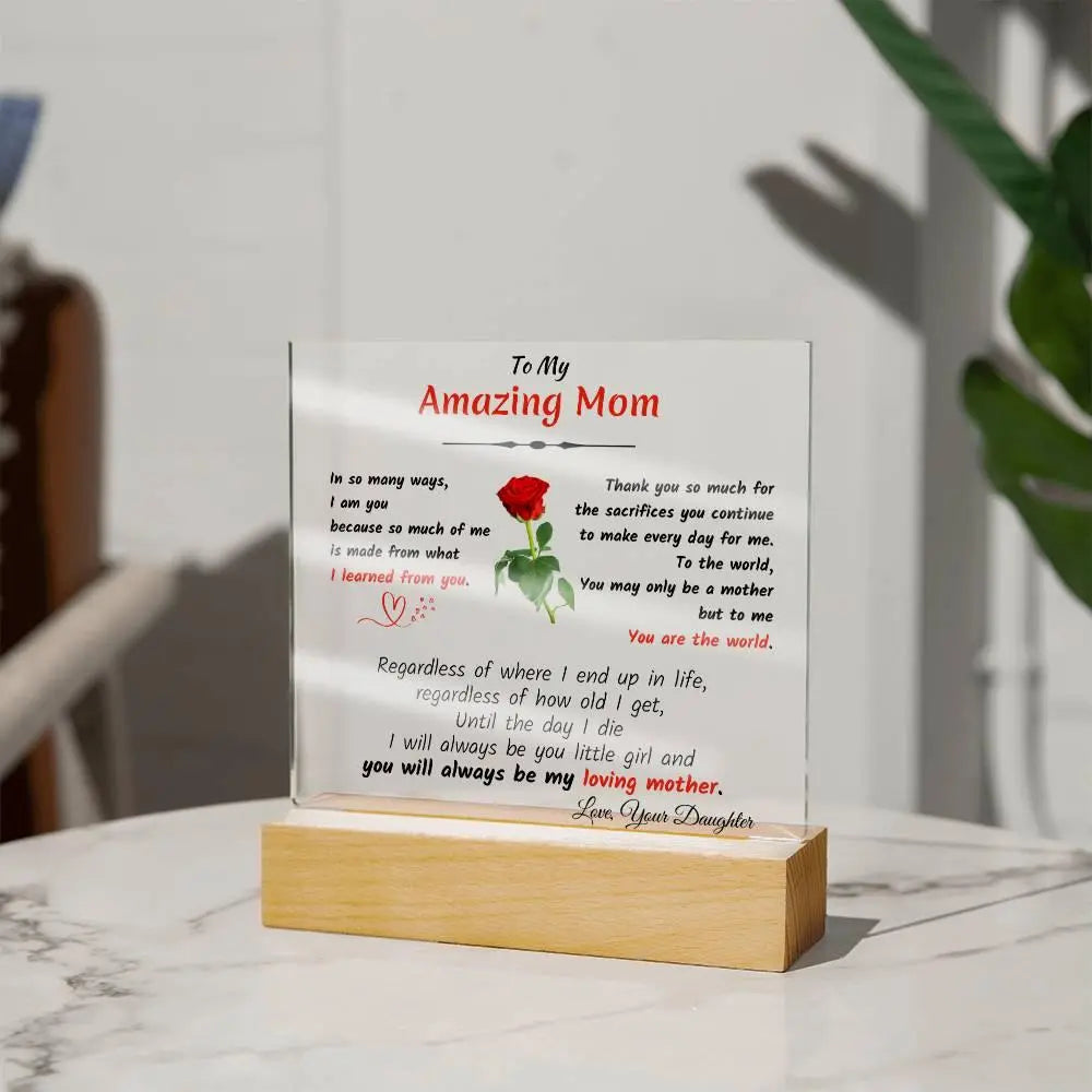 Daughter To Mom Acrylic Plaque - Briadanna