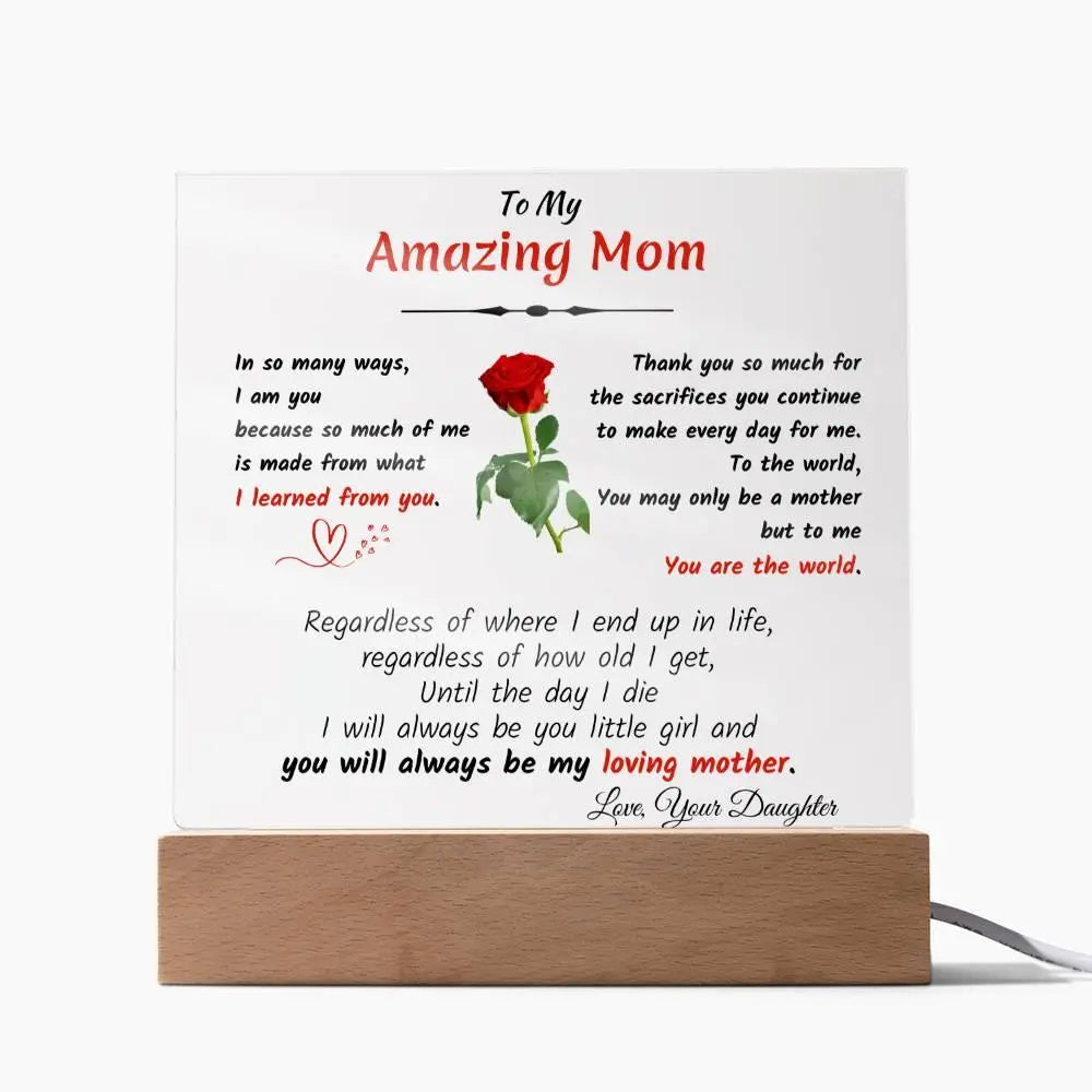 Daughter To Mom Acrylic Plaque - Briadanna