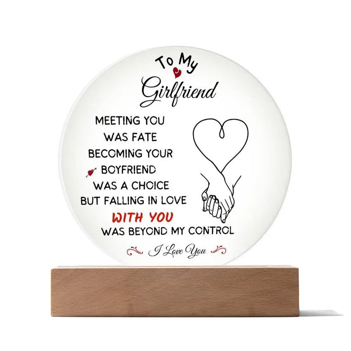 Girlfriend's Acrylic Circle Plaque - Briadanna