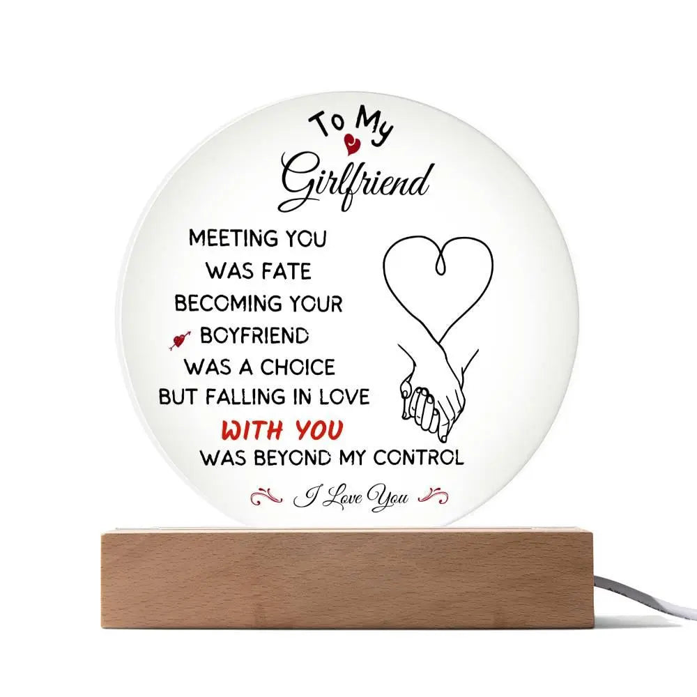 Girlfriend's Acrylic Circle Plaque - Briadanna