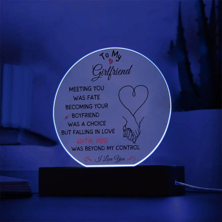 Girlfriend's Acrylic Circle Plaque - Briadanna