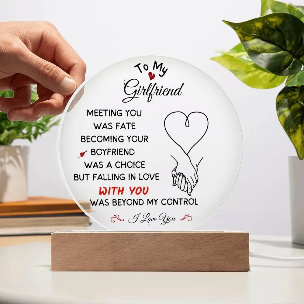 Girlfriend's Acrylic Circle Plaque - Briadanna