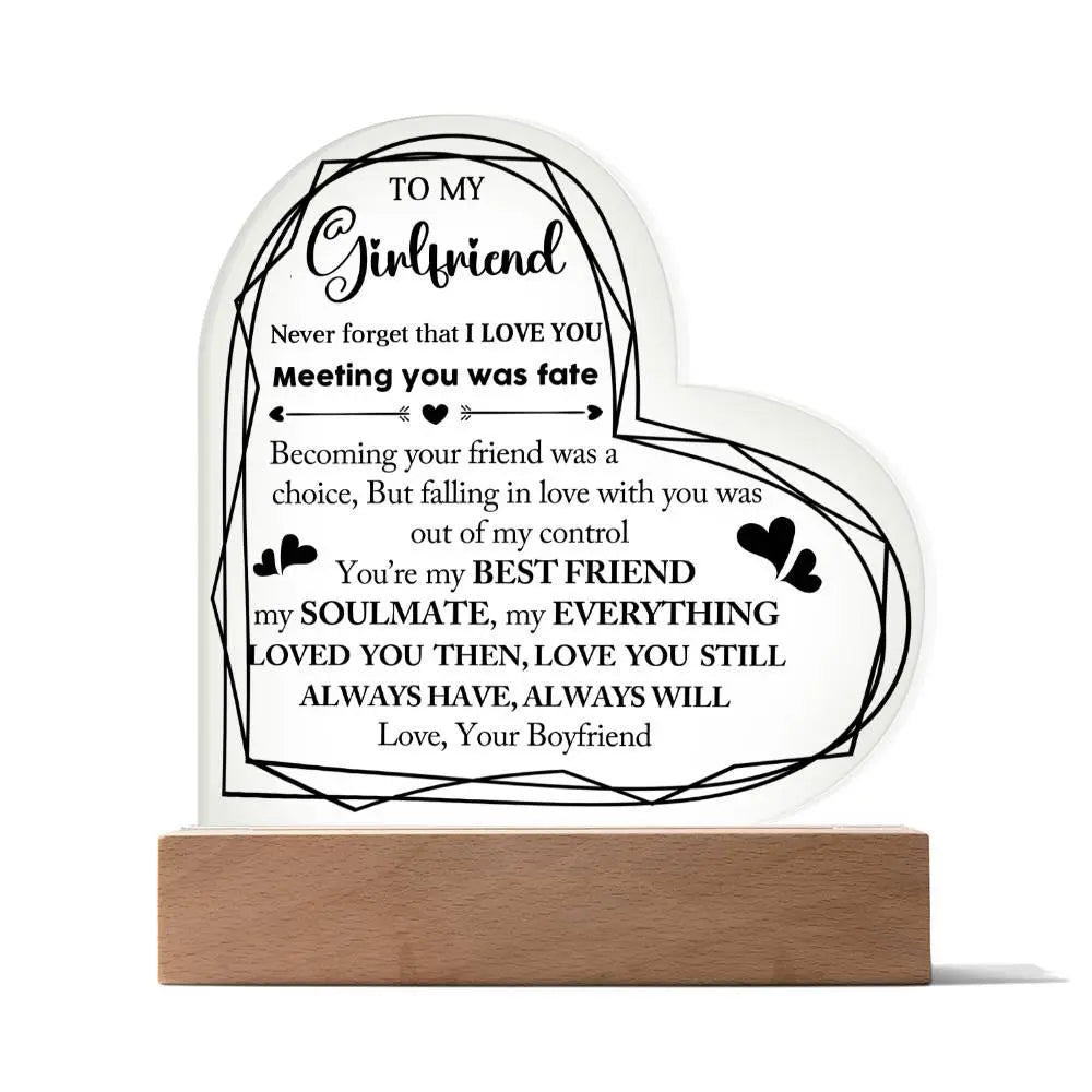 Girlfriend's Acrylic Heart Plaque - Briadanna