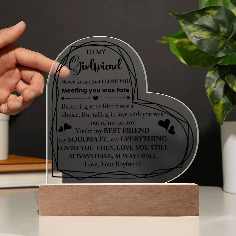 Girlfriend's Acrylic Heart Plaque - Briadanna