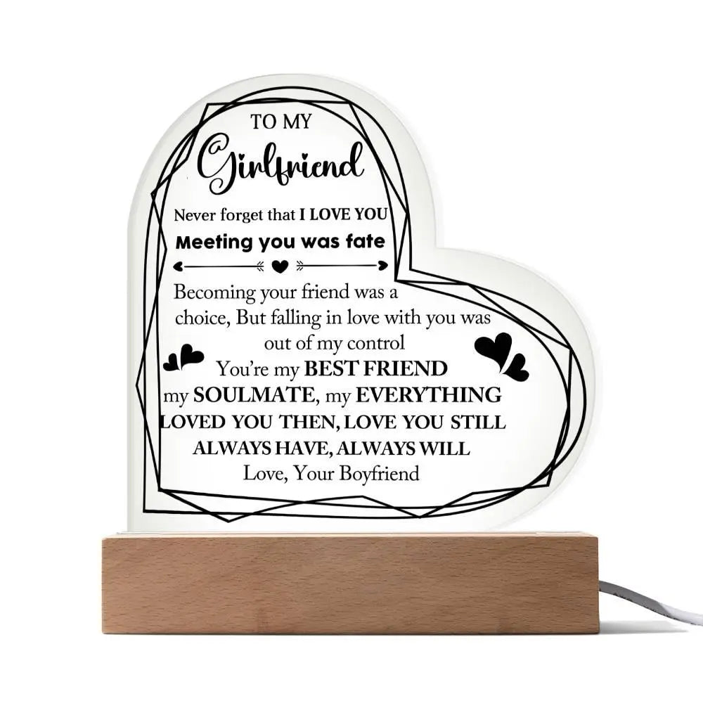 Girlfriend's Acrylic Heart Plaque - Briadanna