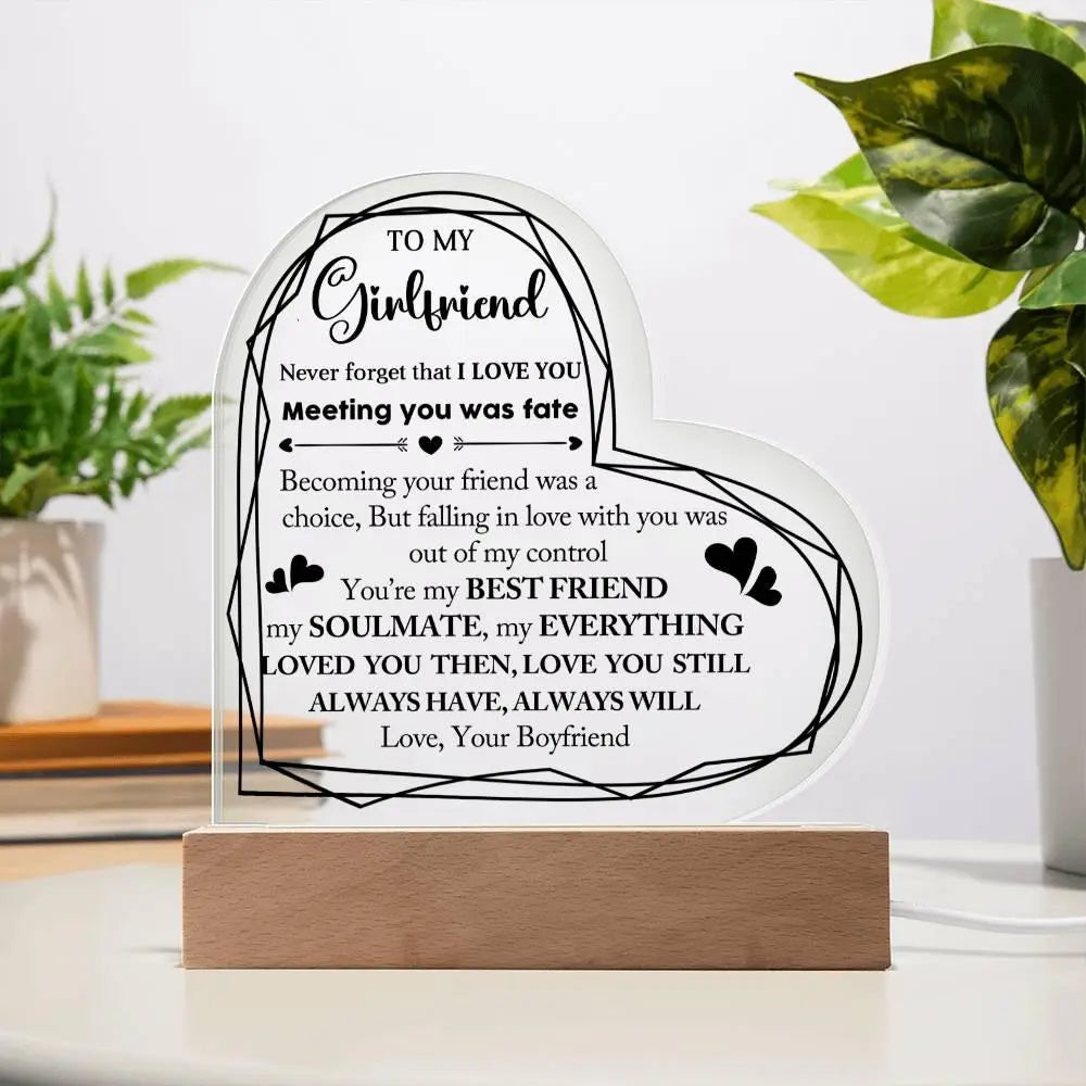 Girlfriend's Acrylic Heart Plaque - Briadanna