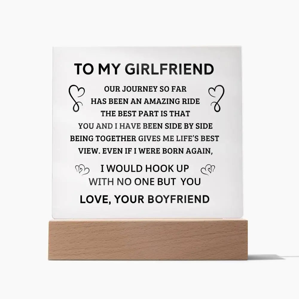 Girlfriend's Acrylic Square Plaque - Black - Briadanna