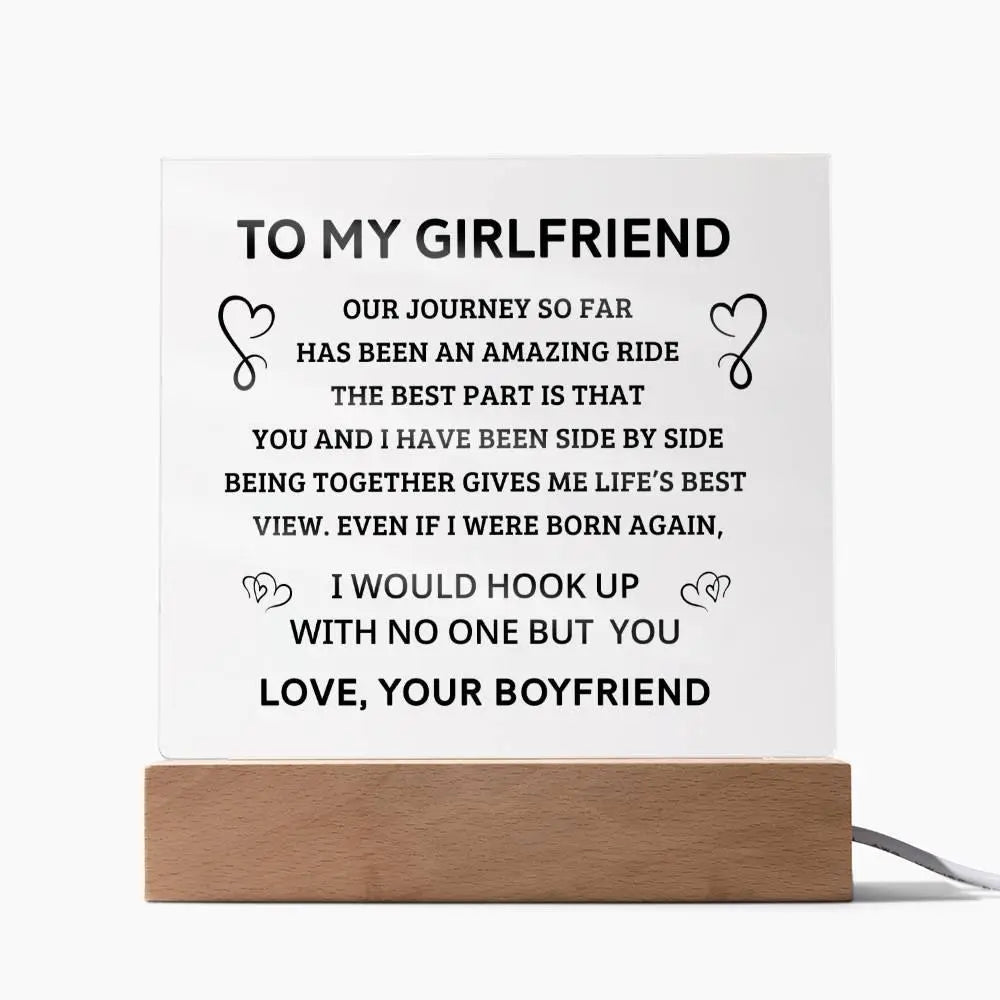 Girlfriend's Acrylic Square Plaque - Black - Briadanna