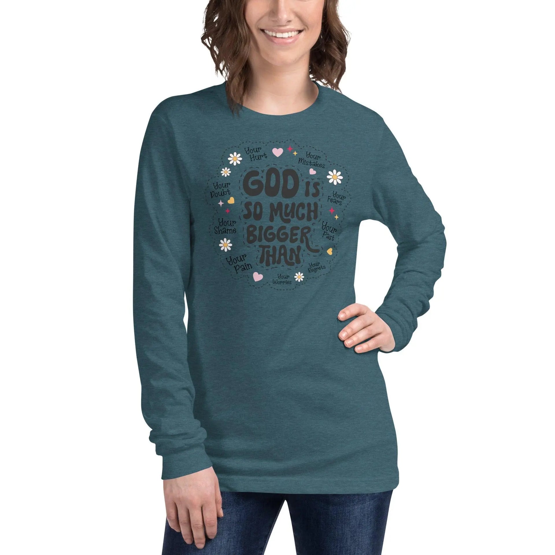 God Is Bigger Unisex Long Sleeve Tee - Briadanna