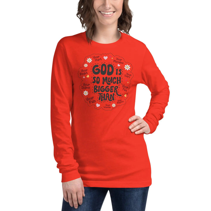 God Is Bigger Unisex Long Sleeve Tee - Briadanna