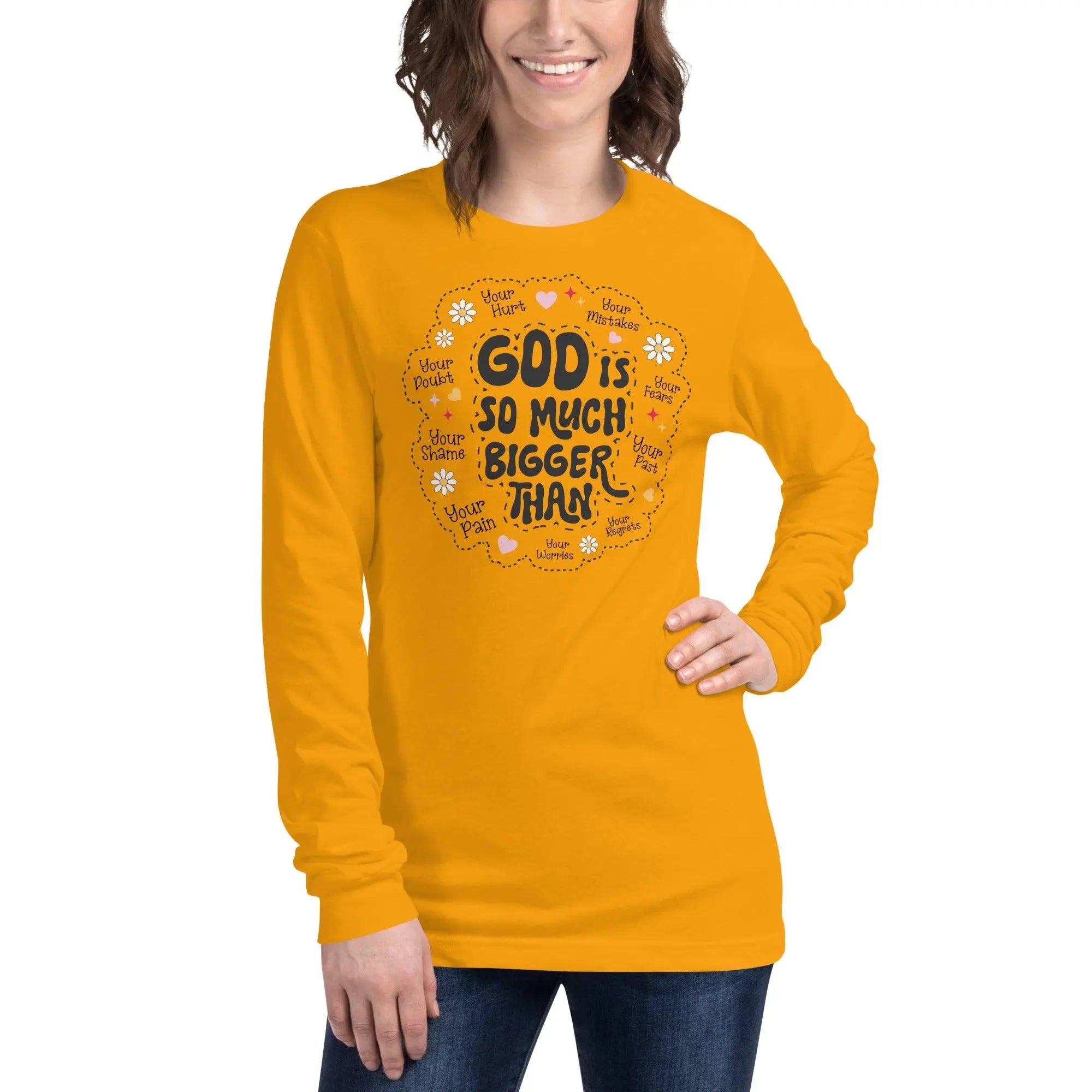 God Is Bigger Unisex Long Sleeve Tee - Briadanna