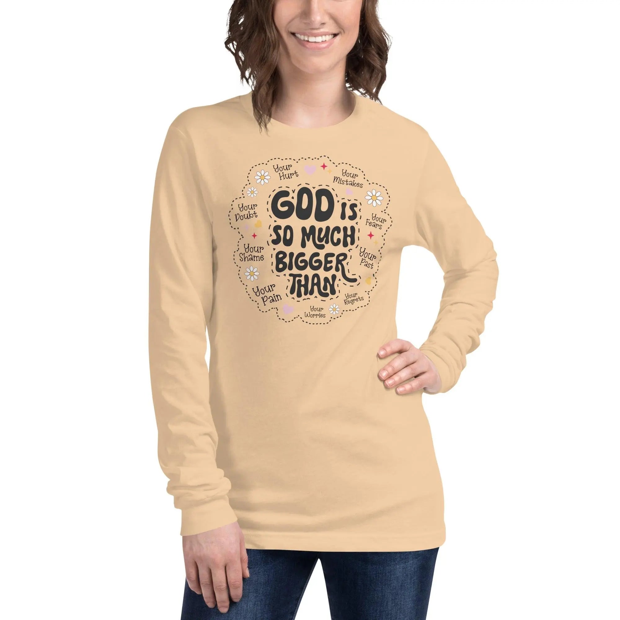 God Is Bigger Unisex Long Sleeve Tee - Briadanna