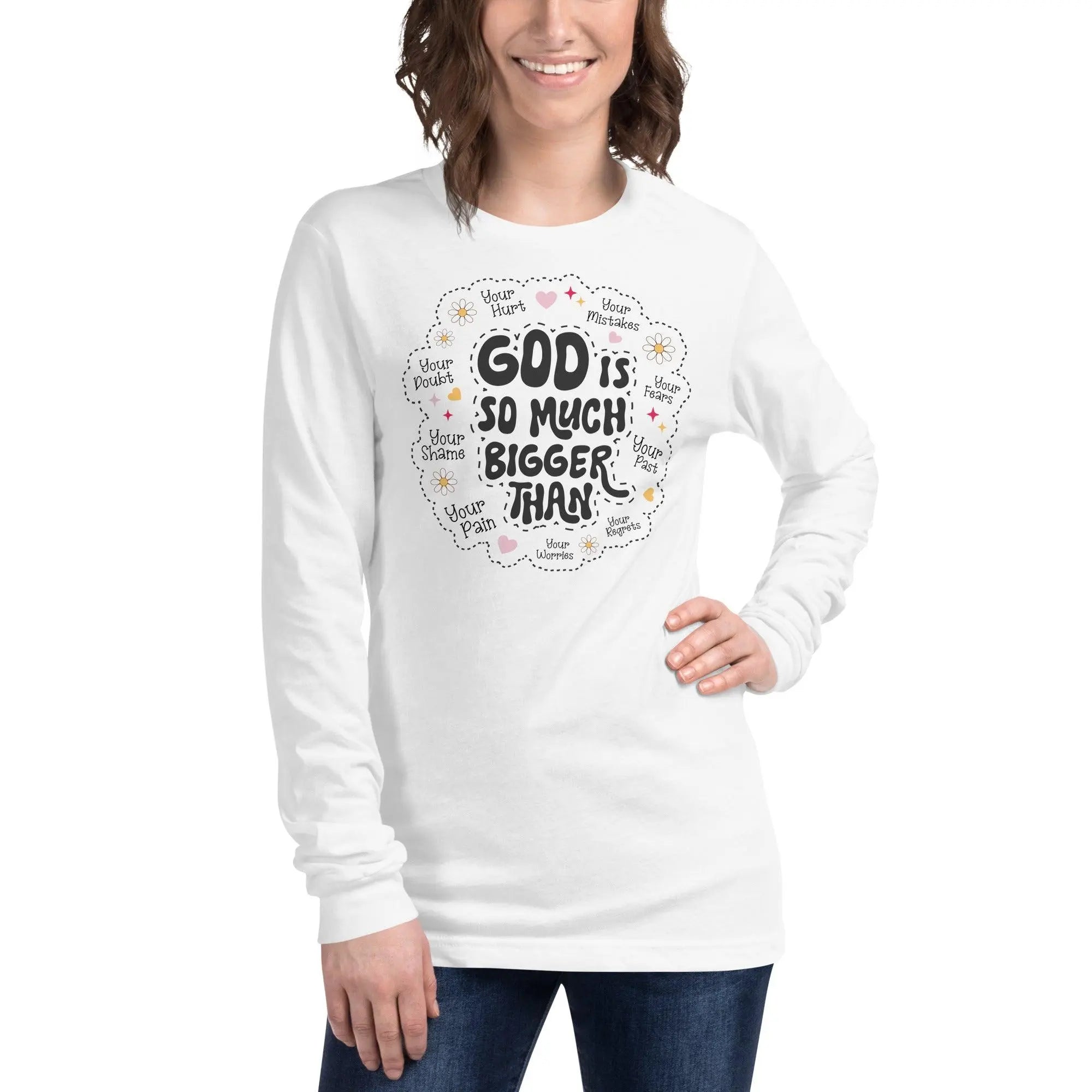 God Is Bigger Unisex Long Sleeve Tee - Briadanna