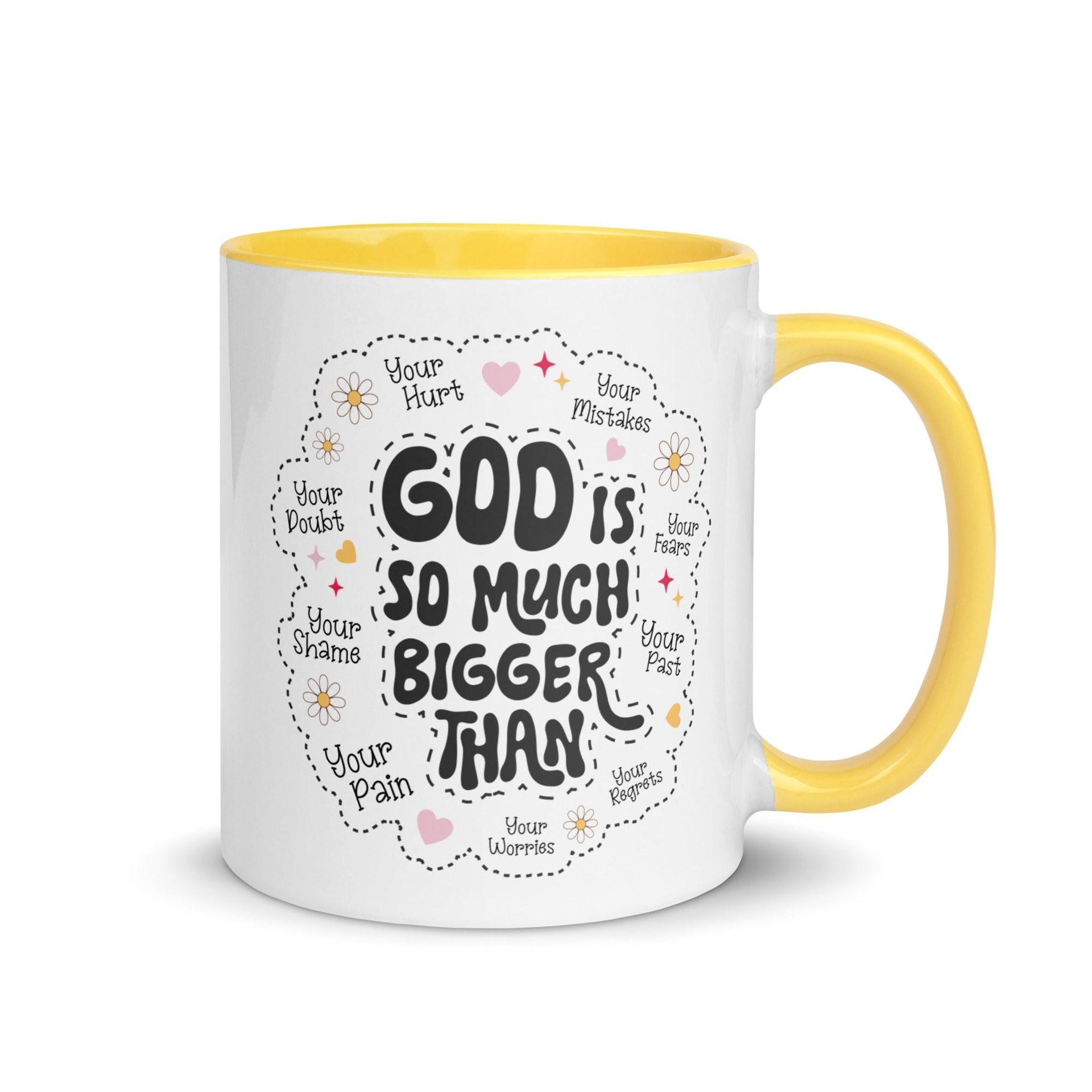 God Is Much Bigger Colored Mug - Briadanna