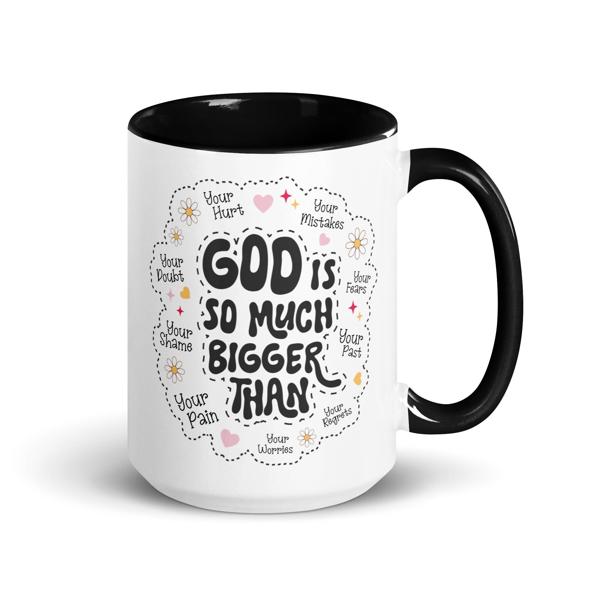 God Is Much Bigger Colored Mug - Briadanna