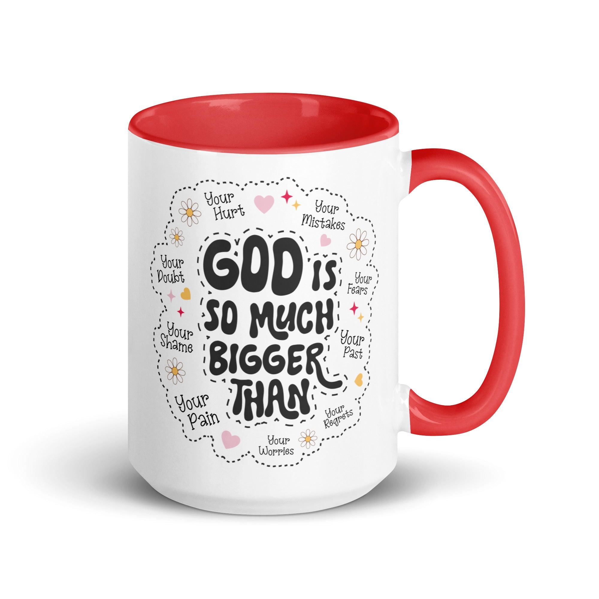 God Is Much Bigger Colored Mug - Briadanna