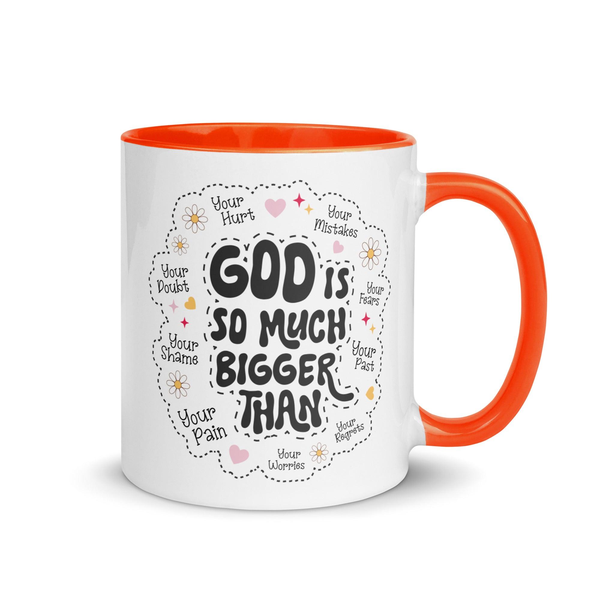 God Is Much Bigger Colored Mug - Briadanna