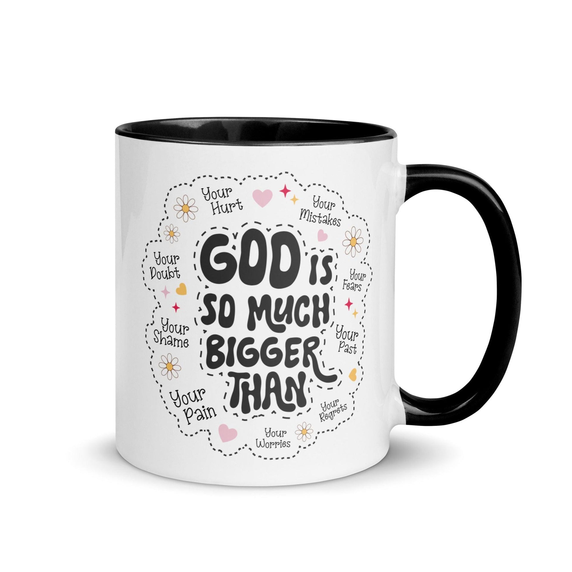 God Is Much Bigger Colored Mug - Briadanna