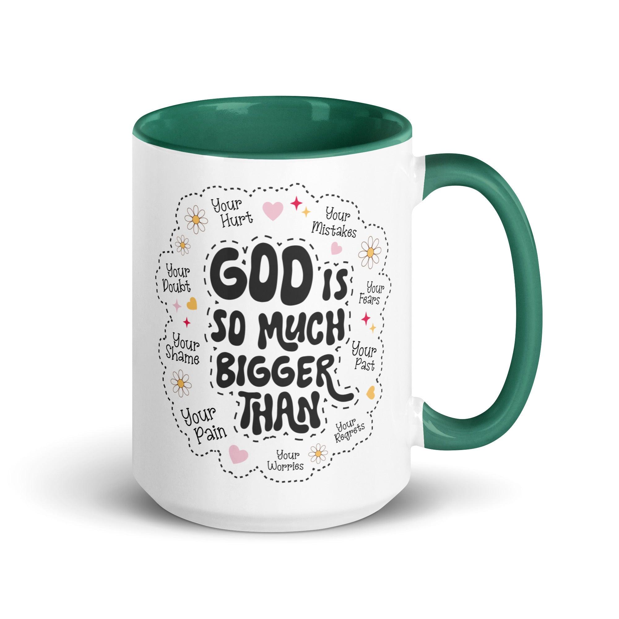 God Is Much Bigger Colored Mug - Briadanna