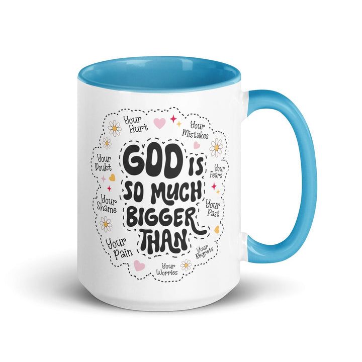 God Is Much Bigger Colored Mug - Briadanna