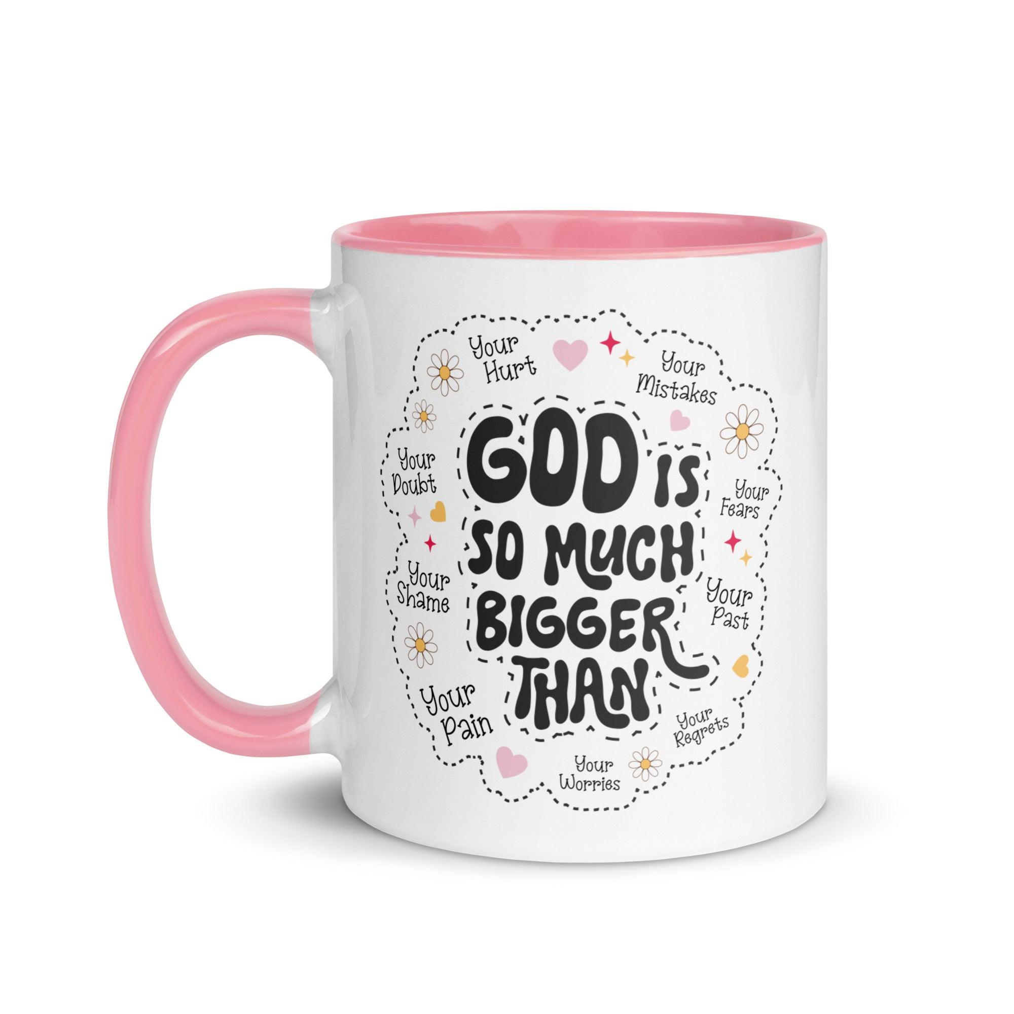 God Is Much Bigger Colored Mug - Briadanna