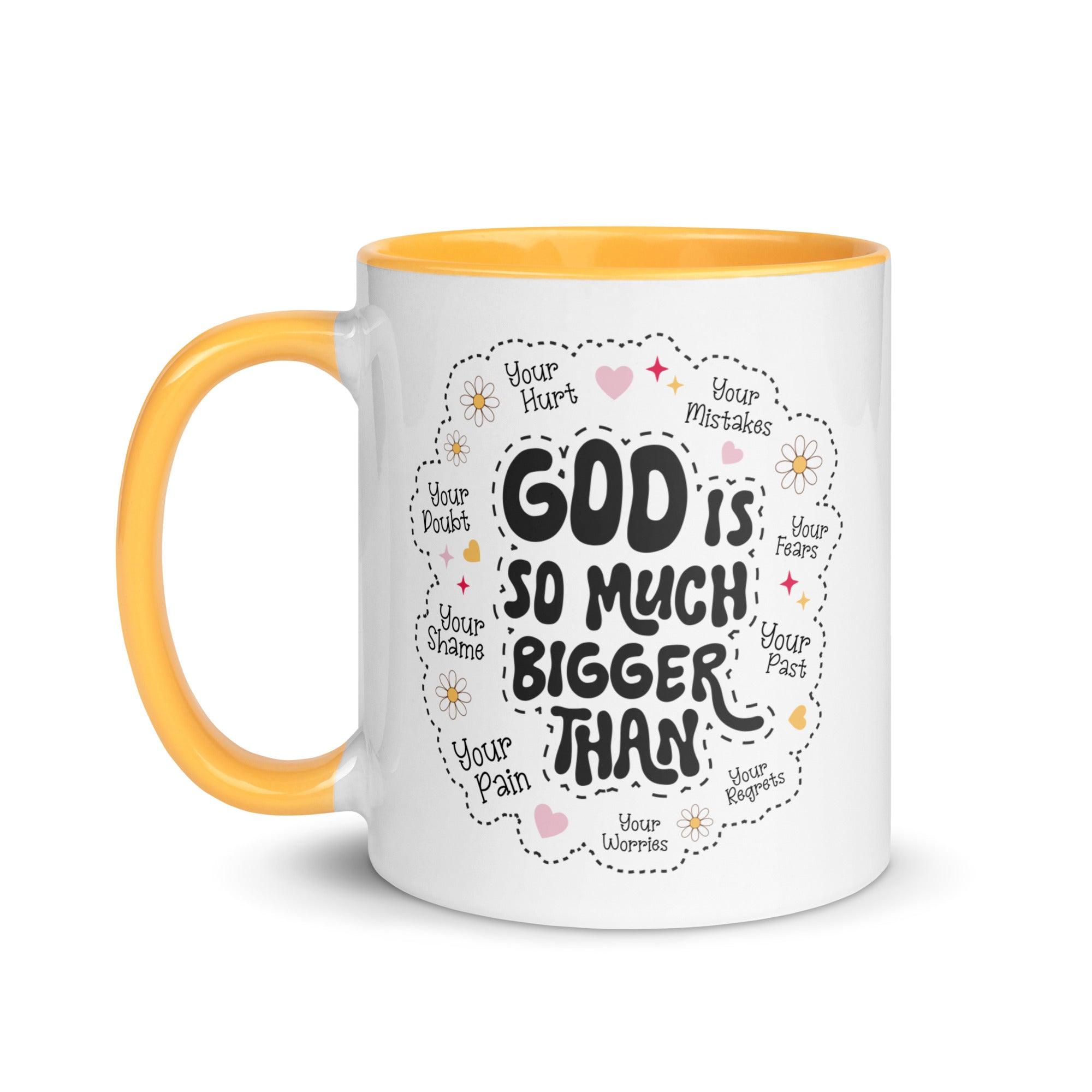 God Is Much Bigger Colored Mug - Briadanna