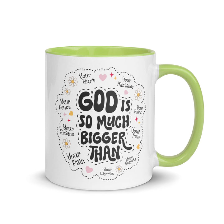 God Is Much Bigger Colored Mug - Briadanna