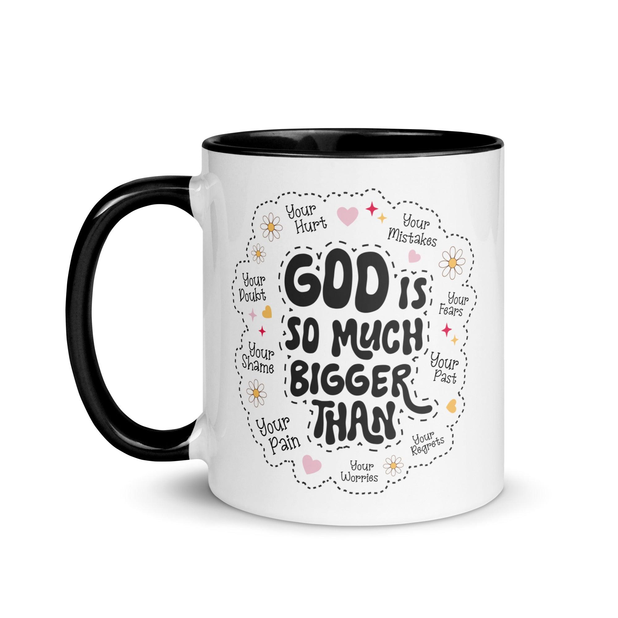 God Is Much Bigger Colored Mug - Briadanna