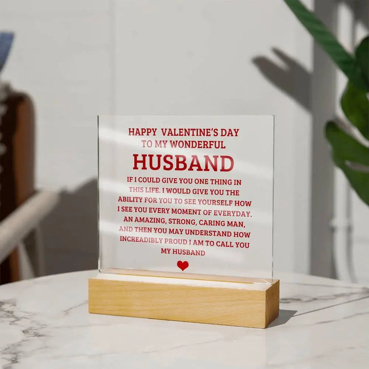 Happy Valentine Acrylic Square Plaque - Briadanna