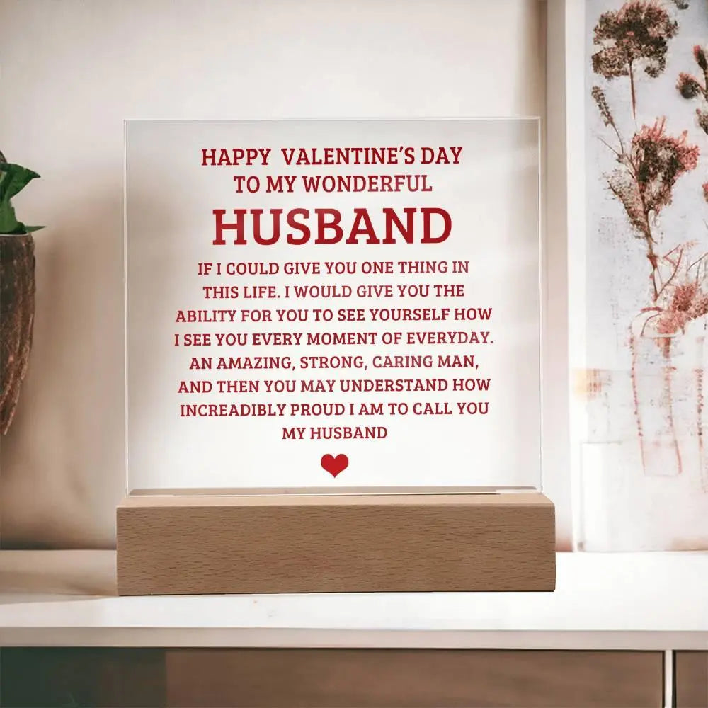 Happy Valentine Acrylic Square Plaque - Briadanna