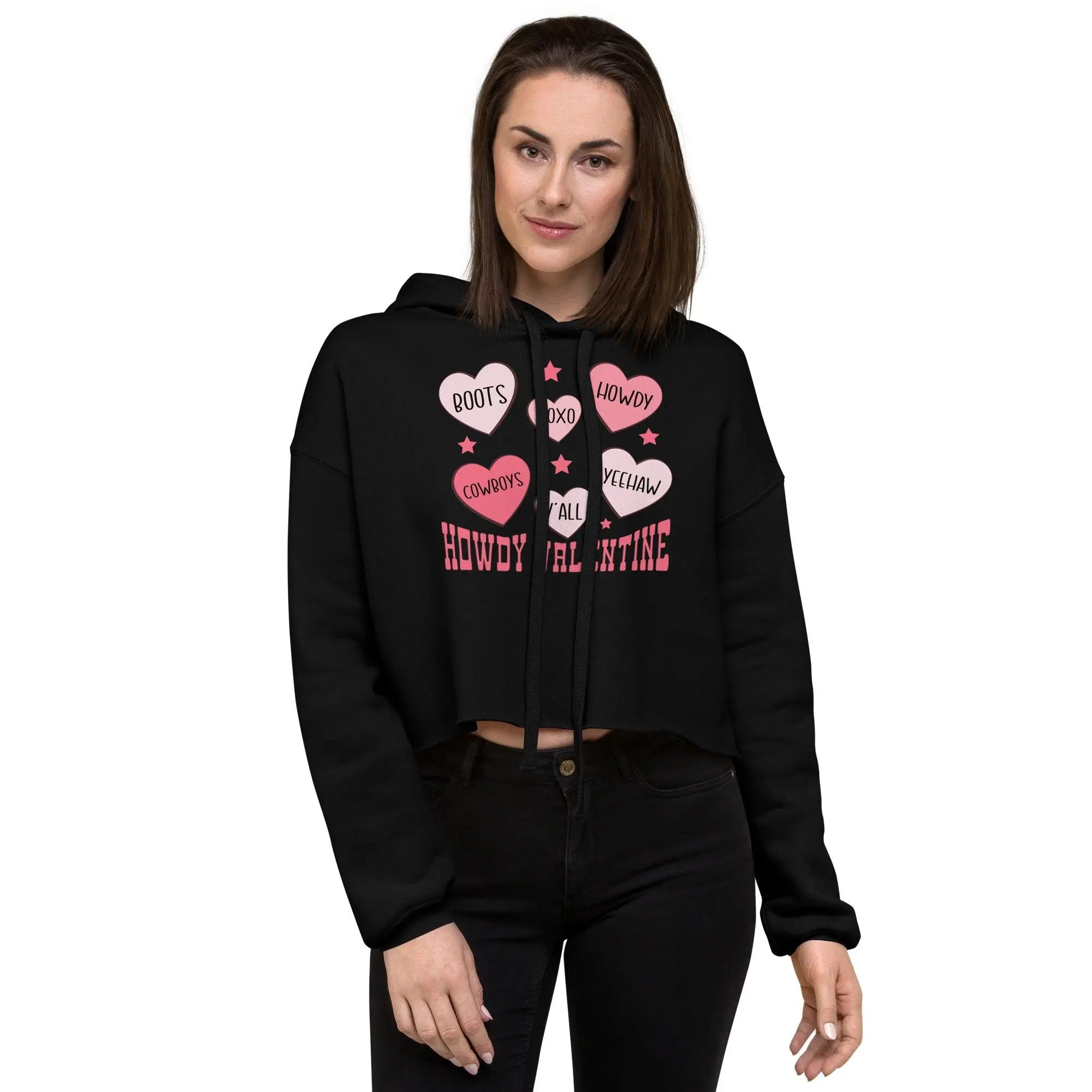 Howdy Valentine Crop Hoodie - Briadanna