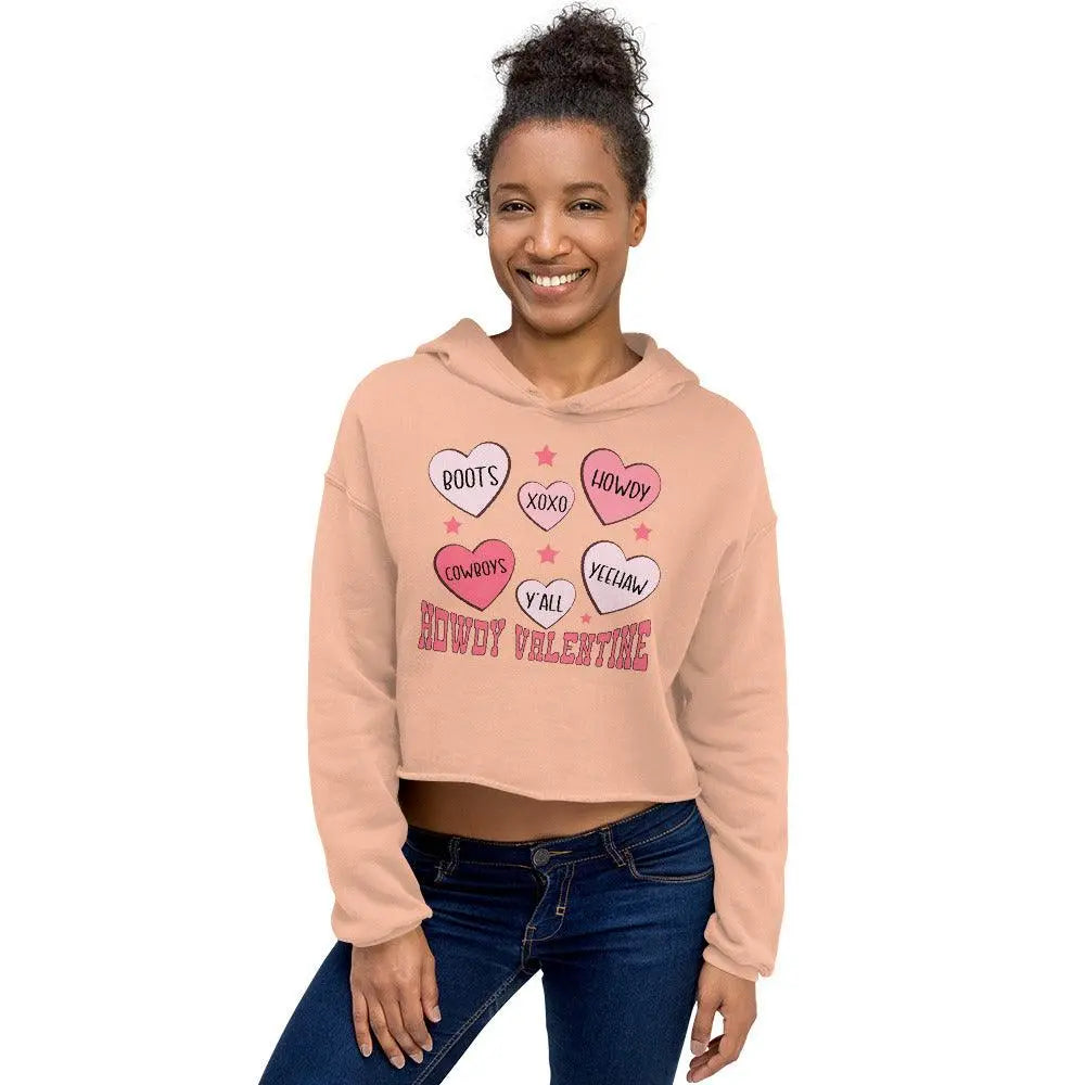 Howdy Valentine Crop Hoodie - Briadanna