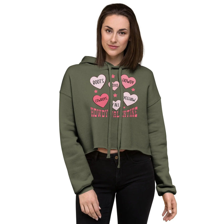 Howdy Valentine Crop Hoodie - Briadanna