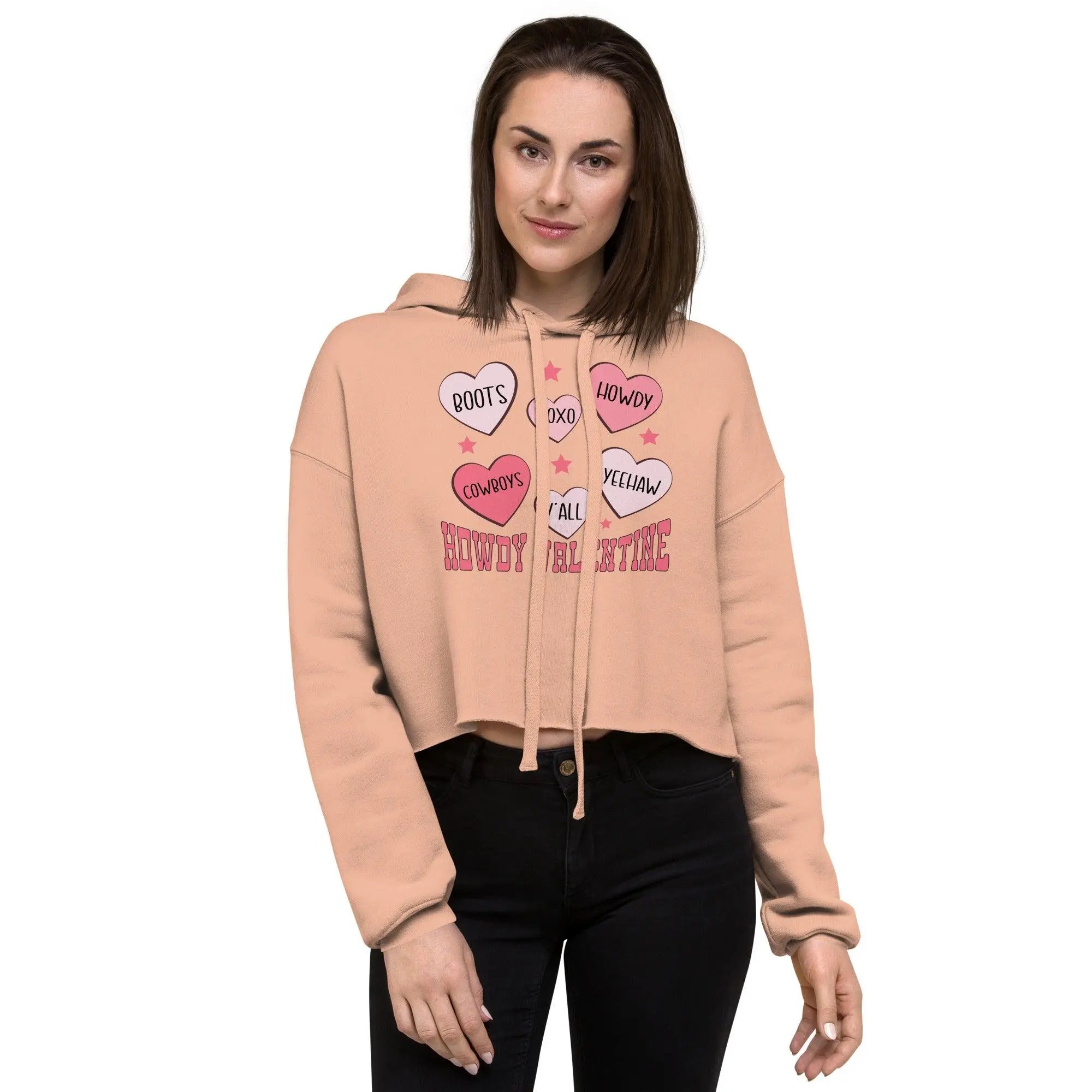 Howdy Valentine Crop Hoodie - Briadanna