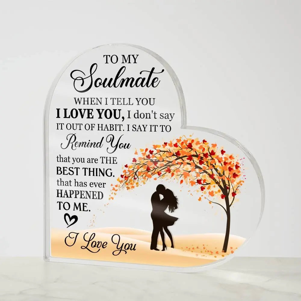 I Love You Acrylic Heart Plaque - II - Briadanna