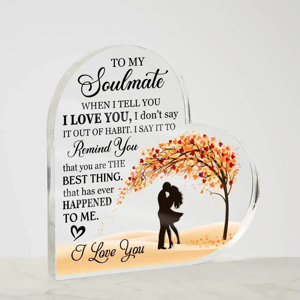 I Love You Acrylic Heart Plaque - II - Briadanna